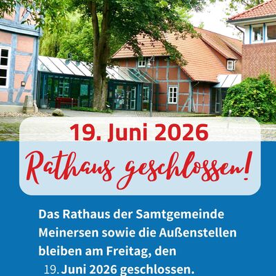 Info_Rathaus geschlossen_19. Juni 2026 (A4 Hochformat)